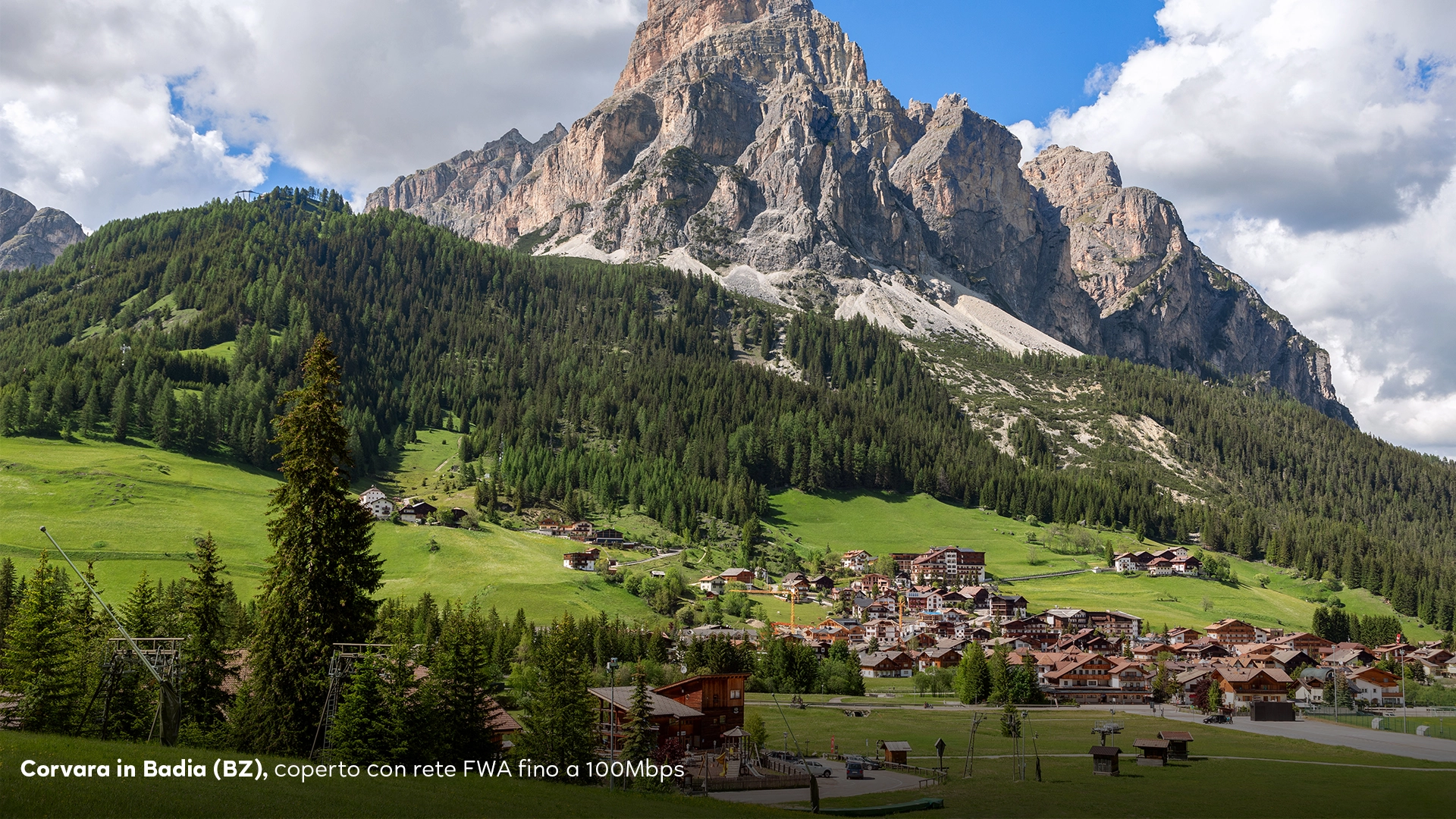 Corvara in Badia, meta turistica delle Dolomiti, è ora coperta da rete a 100 Mbps