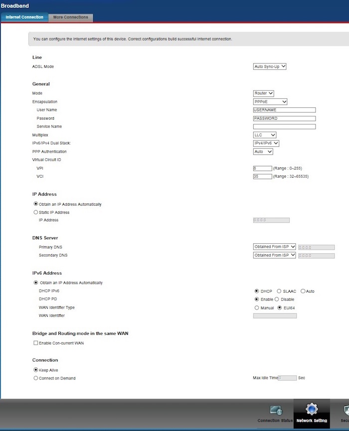 configurare router zyxel AMG 1202