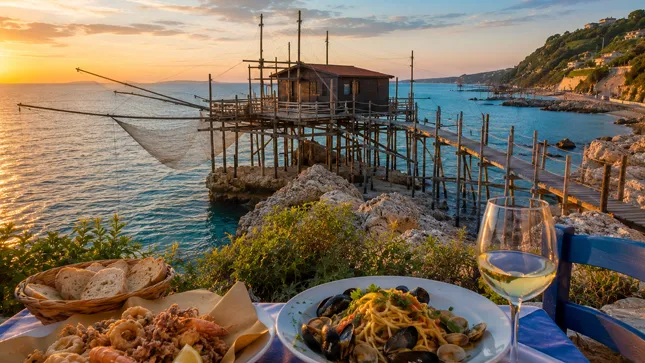 Costa dei Trabocchi (Abruzzo), pesca su palafitte e cucina di mare
