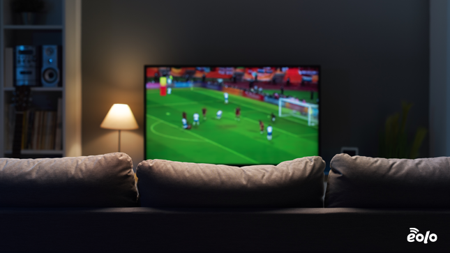 partita di calcio alla tv