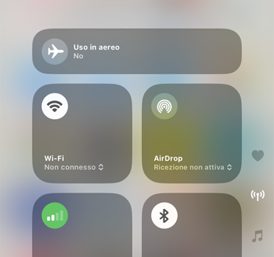 screen iphone modalità aereo
