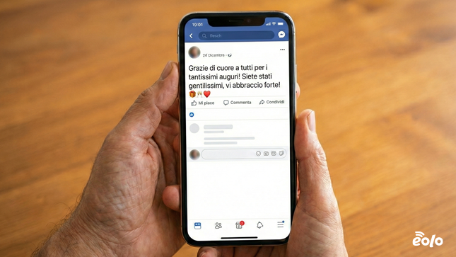 post social di ringraziamento