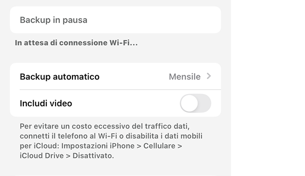 back up automatico ios