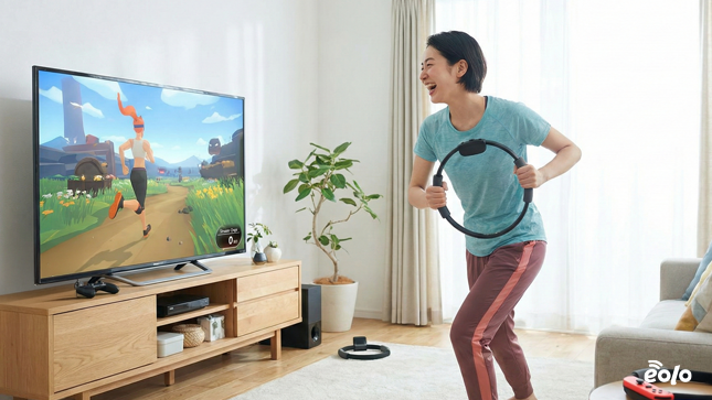 donna fa movimento in casa