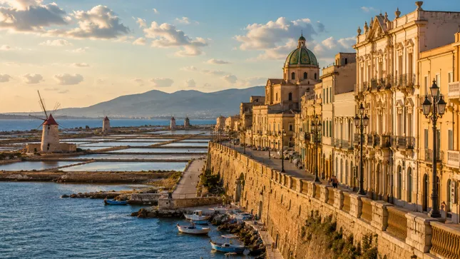 Trapani (Sicilia), tra le saline e il centro storico aristocratico