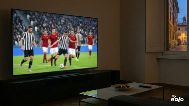 partita di calcio in tv