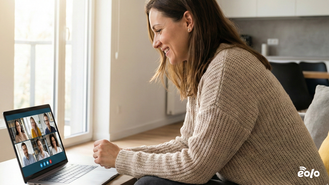 donna fa una videochiamata donna fa una videochiamata